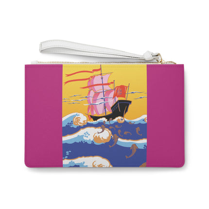 Golden Seas and Whimsical Dreams Clutch Bag