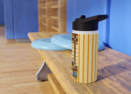 Playful Kitten in the Tea Room Stainless Steel Water Bottle, Standard Lid