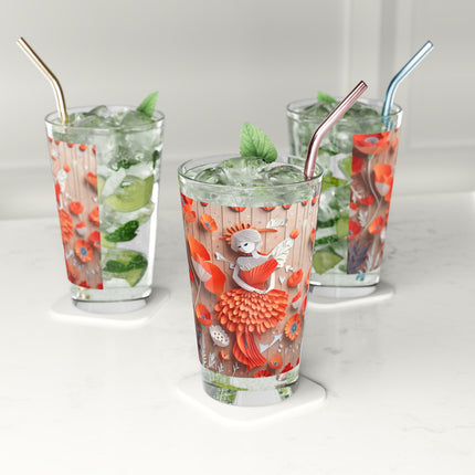 Poppy Fairy Glass, 16oz