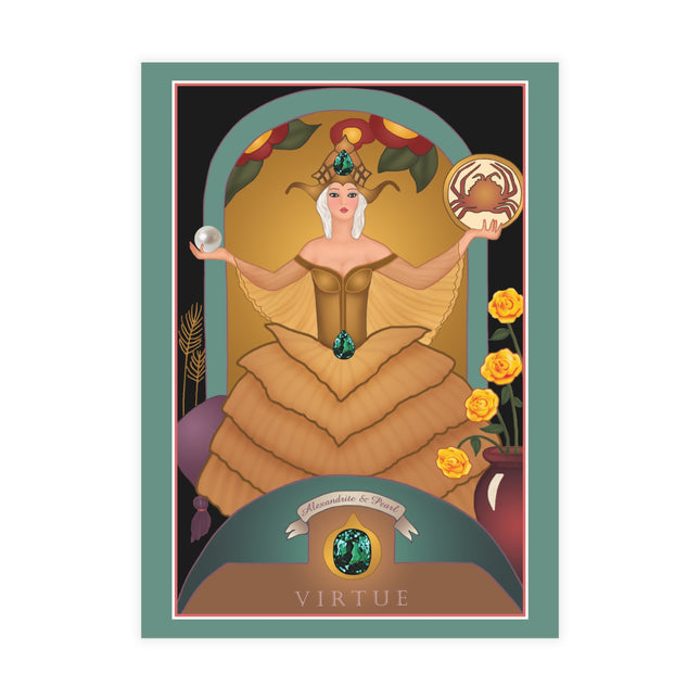 June & Pearl, Alexandrite (from the Gem Series) by Sofia Chiostri Postcards (envelopes included) - Bundles of 10, 30, 50 Pieces