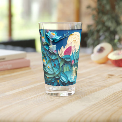 Ethereal Moonlit Lake Glass, 16oz