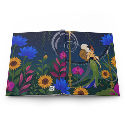 🌙🌻 The Lovers Of The Midnight Flower Garden Hardcover Journal – Art Deco Romantic Elegance