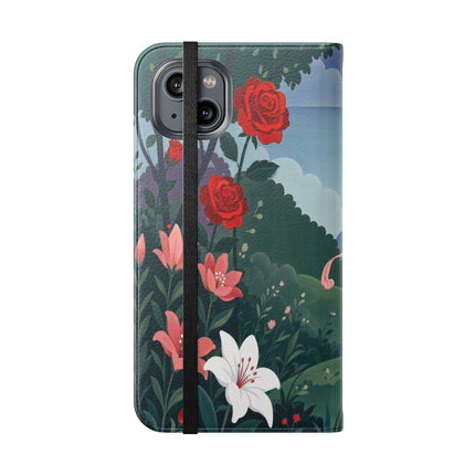 🌹💌 The Garden Of Blown Kisses Flip Case – Art Deco Floral Romance