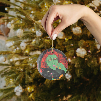 Mirror, Mirror A Witch's Touch Glass Ornament