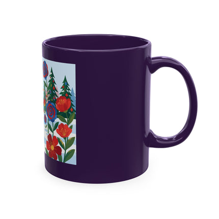 🌹🎄 The Lady Of The Holiday Roses Ceramic Mug – Art Deco Christmas Elegance