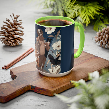 🌸✨ The Midnight Magnolia Masquerade Colorful Mug – Art Deco Nocturne