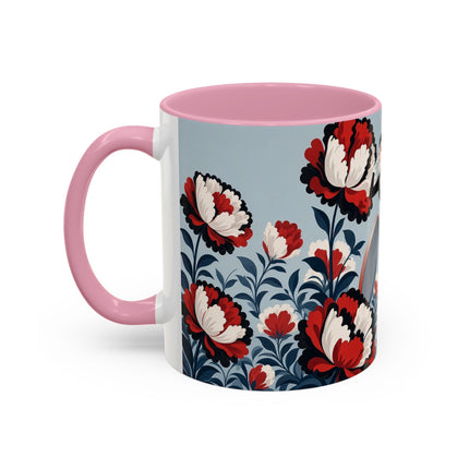 ❤️🌺 The Scarlet Blossom Dancer Colorful Mug – Art Deco Fashion Whimsy