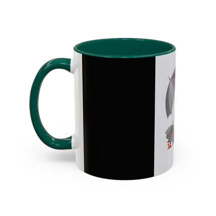 The Lady of Silver Umbrellas Colorful Mug (11oz, 15oz) – Art Deco Mystery, Elegant Fashion & Silver Dreamscape