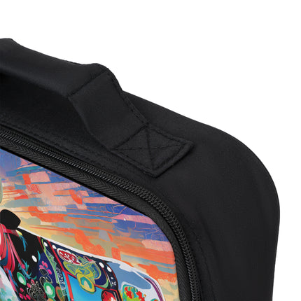 Cyber Glitch Cow Lunch Bag
