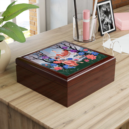 🌸🪽 The Garden Of Little Cupids Jewelry Box – Art Deco Floral Fantasy