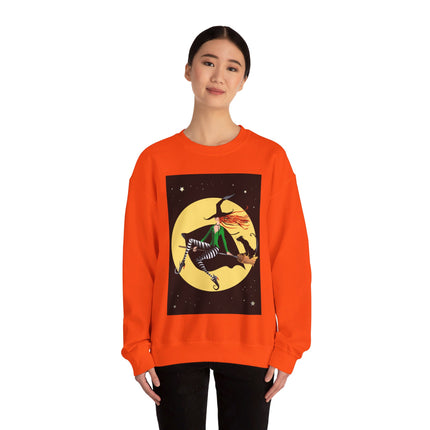 A Witch’s Moonlit Flight Unisex Heavy Blend™ Crewneck Sweatshirt