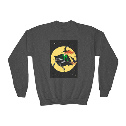 A Witch’s Moonlit Flight Youth Crewneck Sweatshirt