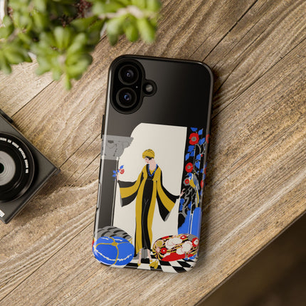 Art Deco Flapper in Yellow Robe Phone Case – Elegant Glamour & Exotic Charm