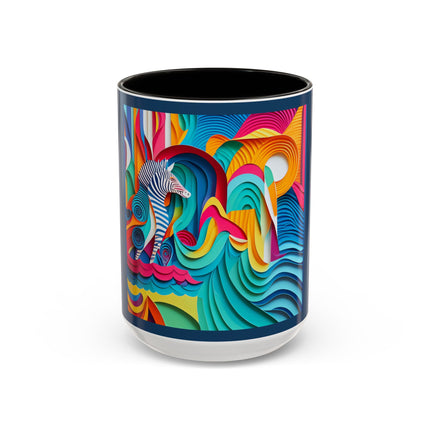 Surfing Zebra Colorful Mugs (11oz, 15oz)