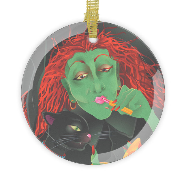 Mirror, Mirror A Witch's Touch Glass Ornament