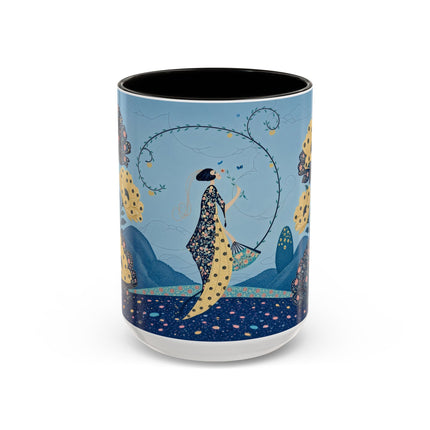 🌼🦋 The Enchanted Butterfly Garden Promenade Colorful Mug – Art Deco Floral Whimsy