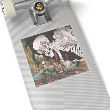 Mitsukuni Defying the Skeleton Spectre by Utagawa Kuniyoshi Kiss-Cut Stickers (4 Sizes)