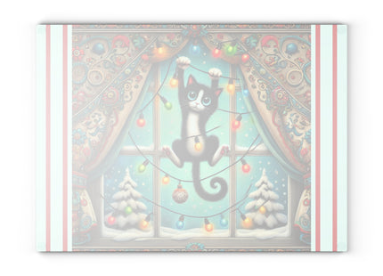 Mischief in Tinselland Glass Cutting Board