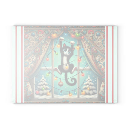 Mischief in Tinselland Glass Cutting Board
