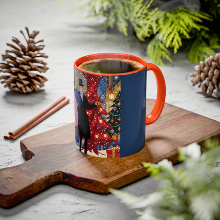 🎩🎄 Christmas Eve Promenade Colorful Mug – Art Deco Holiday Elegance