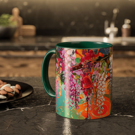 Golden Wisteria Elegance Colorful Mugs (11oz, 15oz)