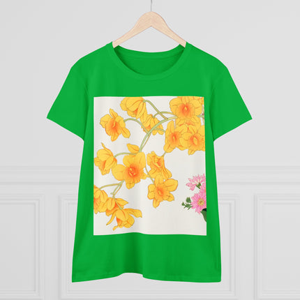 Golden Bow Orchid Women's Midweight Cotton Tee