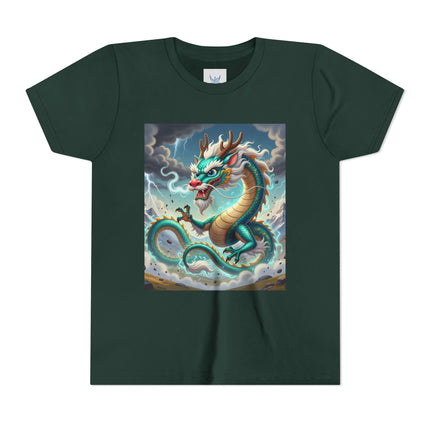 Tibetan Dragon in Battle Youth Short Sleeve Tee