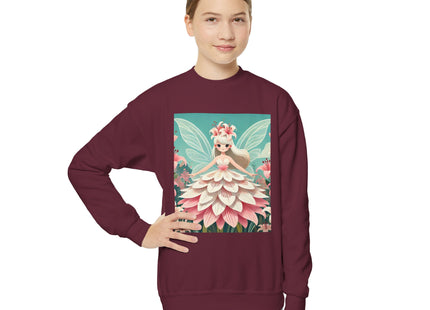 Lily Fairy in Bloom Youth Crewneck Sweatshirt