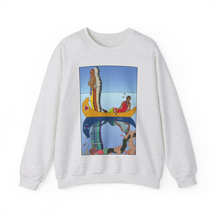 Le long du Missouri (Indian couple on the Missouri River) by George Barbier Heavy Blend™ Crewneck Sweatshirt