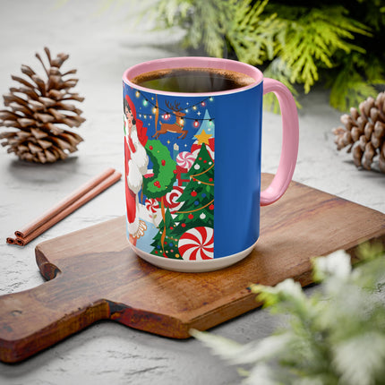 🦌🍬 The Lady Of The Peppermint Christmas Garden Colorful Mug – Colorful Art Deco Holiday Fantasy