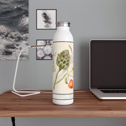 Artichoke, Broad Beans, and Lantern Plant by Anselmus Boëtius de Boodt Slim Water Bottle