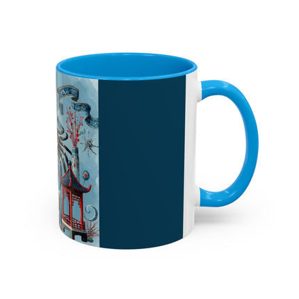 Spotted Crab & Pagoda Colorful Mug – Mystical Ocean & Asian Harmony