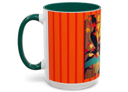 Black Cat in Kimono Colorful Mugs, 11oz