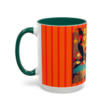 Black Cat in Kimono Colorful Mugs, 11oz