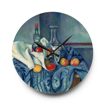 The Peppermint Bottle by Paul Cézanne Acrylic Wall Clock, Round and Square