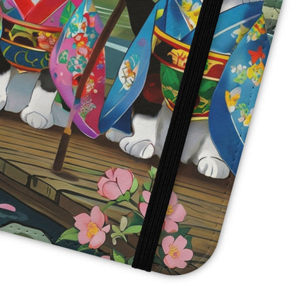 🌸🐱 Kimono Kitties Flip Case – Whimsical Elegance & Storybook Charm