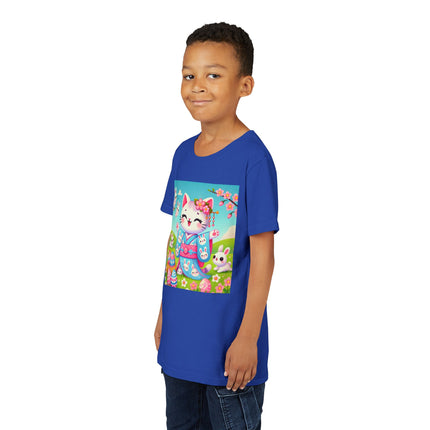 Springtime Kitten’s Easter Joy Youth Short Sleeve Tee