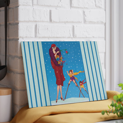 Snowfall & Couture Glass Cutting Board