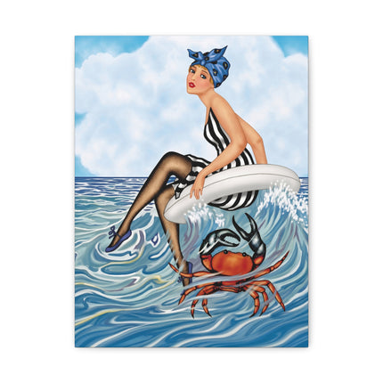 🦀🌊 The Seaside Crab Ride Placemat – Art Deco Beach Whimsy