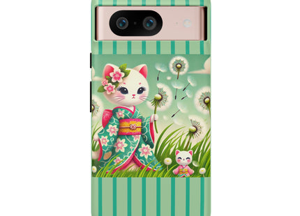 Geisha Kitten and the Dandelion Phone Cases