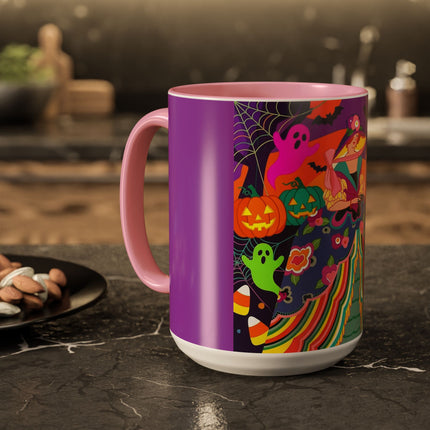 🌈👻 The Rainbow Ghost Masquerade Colorful Mug – Colorful Halloween Charm