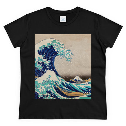 The Great Wave off Kanagawa by Katsushika Hokusai Women's Midweight Cotton Tee