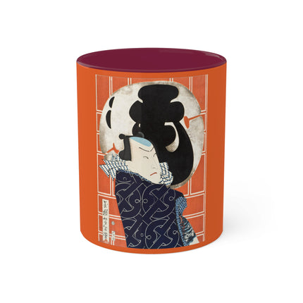 The Actor Bandō Hikosaburō V and the Mo troupe by Tsukioka Yoshitoshi Colorful Mugs, 11oz