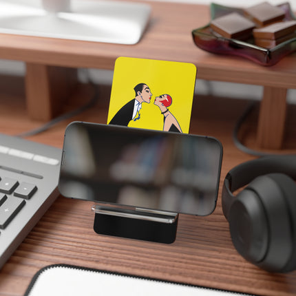 A Moment of Elegance: A Passionate Embrace Amidst Golden Splendor Mobile Display Stand for Smartphones