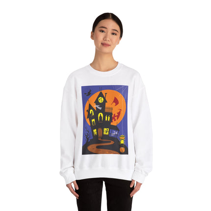 Halloween Night at the Haunted House Unisex Heavy Blend™ Crewneck Sweatshirt