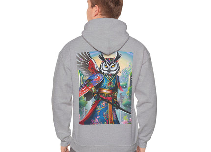 Cyberpunk Samurai Owl – Heavy Blend™ Hooded Sweatshirt