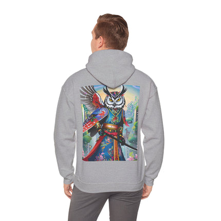 Cyberpunk Samurai Owl – Heavy Blend™ Hooded Sweatshirt