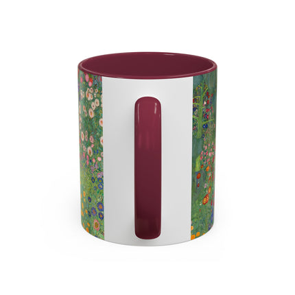 Farm Garden with Sunflowers by Gustav Klimt Colorful Mugs (11oz, 15oz)