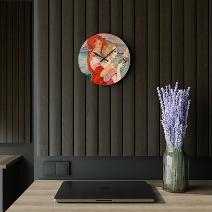 Sur la Route d'Anacapri by Gerda Wegener Acrylic Wall Clock, Round and Square