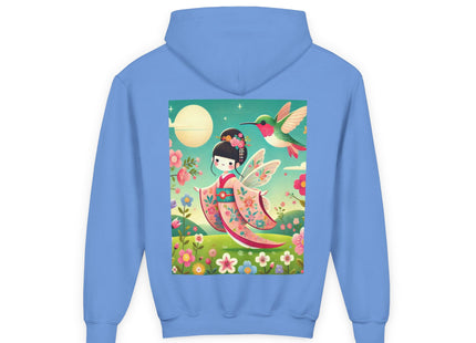 Geisha Fairy and the Hummingbird Blossom Youth Heavy Blend Hooded Sweatshirt